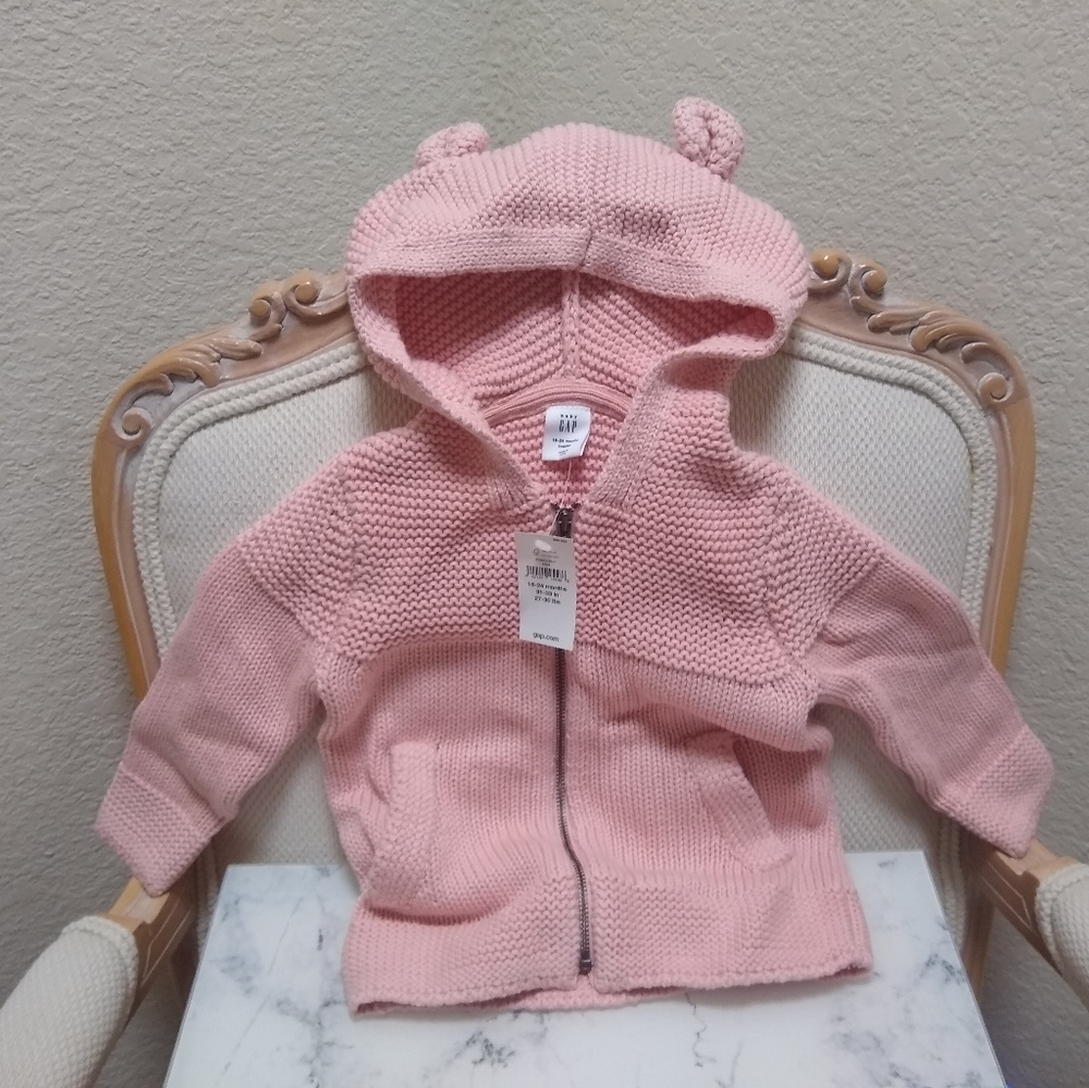 Baby Gap Knit Zip Up Sweater with Hood